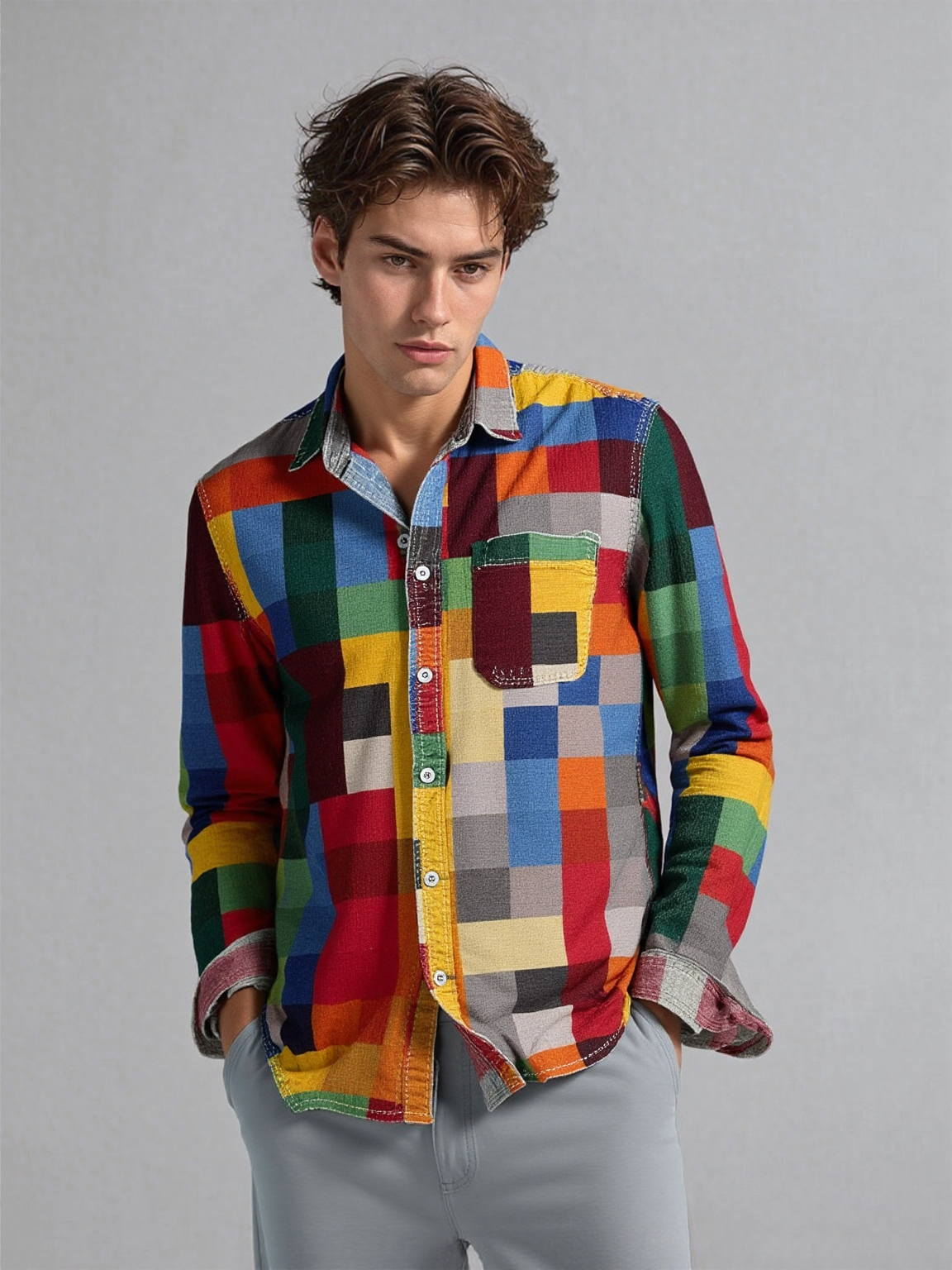 Lucas | Hemd mit langen Ärmeln und Tasche