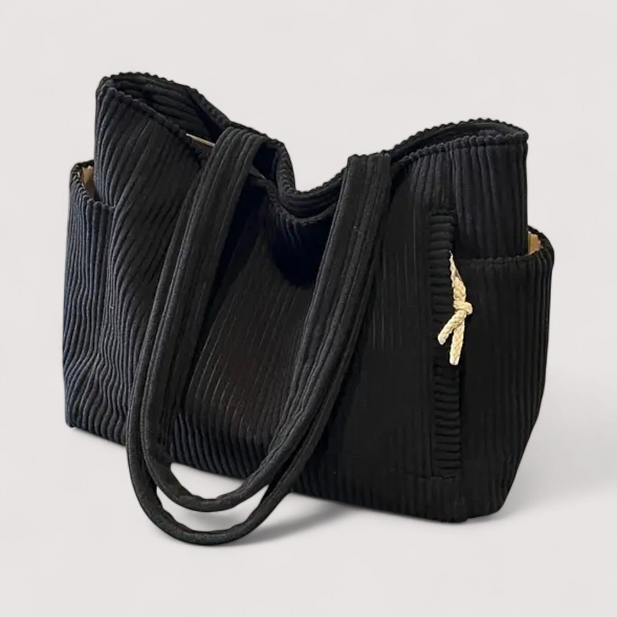 Grażyna – Elegancka Torebka z Prążkowanej Tkaniny