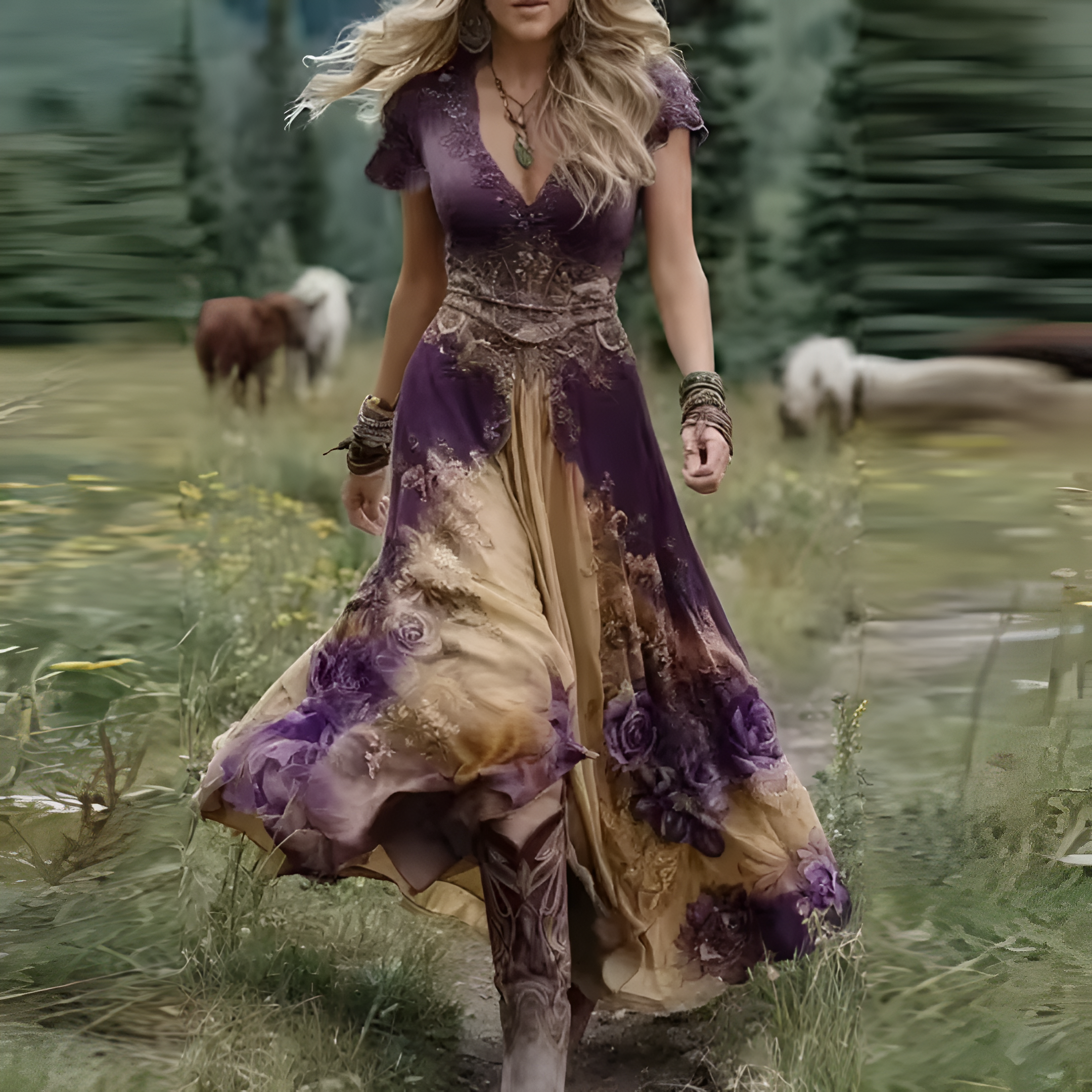 Kazimiera – Elegancka Sukienka Kwiatowa