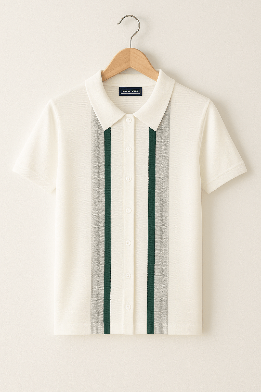 Miles Strickhemd Kurzarm mit Streifen