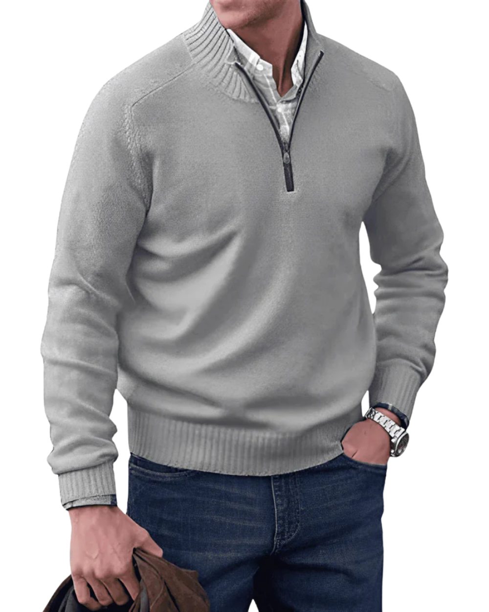Casual – Męska bluza zapinana na zamek